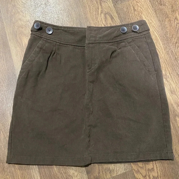 Garnet Hill Dark Brown Corduroy Mini Skirt Size 6 - Picture 1 of 8